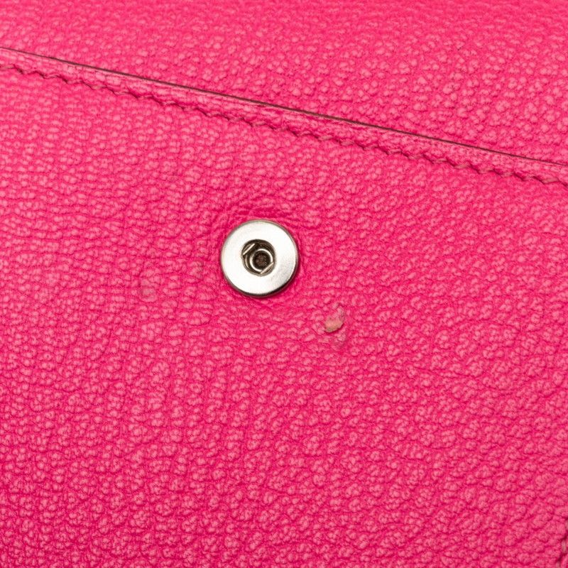 Hermes Bearn Recto Verso Trifold Wallet Rose Shocking Pink Chevre — view 5