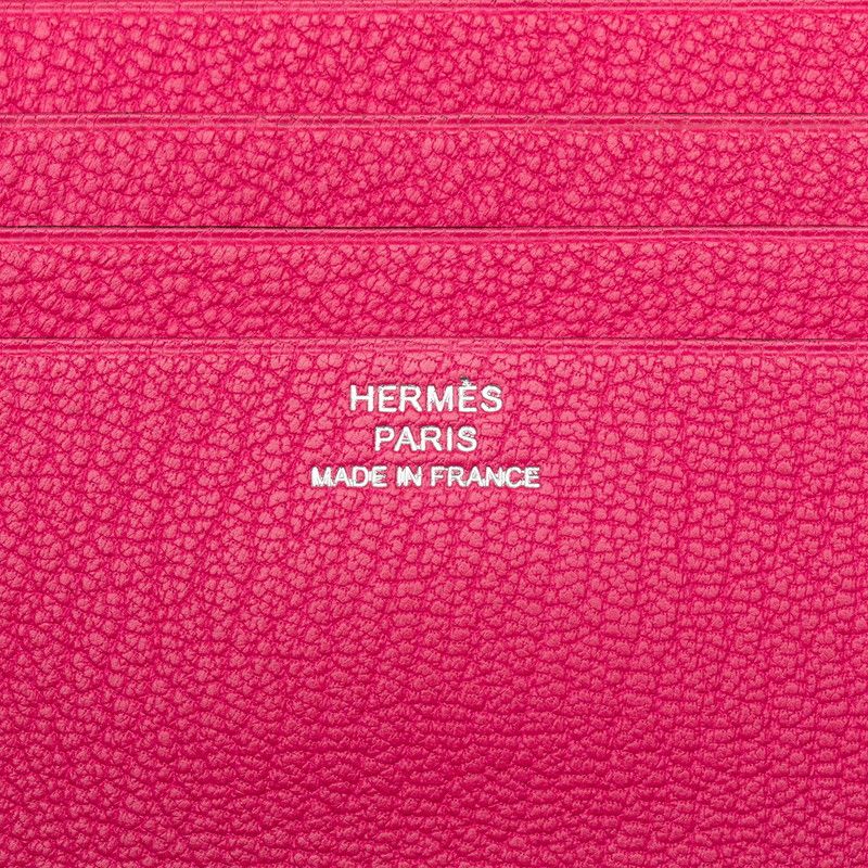 Hermes Bearn Recto Verso Trifold Wallet Rose Shocking Pink Chevre — view 8