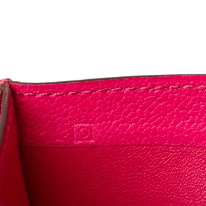 Hermes Bearn Recto Verso Trifold Wallet Rose Shocking Pink Chevre — view 7