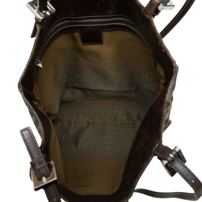 Fendi Zucca Tote Shoulder Bag Brown Canvas Leather — view 6