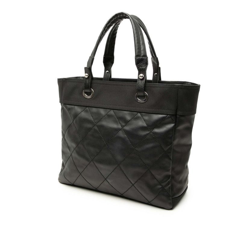Chanel Paris Biarritz MM Tote Bag Black Leather — view 2