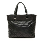 Chanel Paris Biarritz MM Tote Bag Black Leather