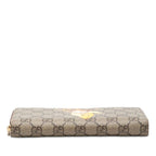 Gucci GG Supreme Bananya Print Zippy Wallet Brown Yellow Leather — view 3