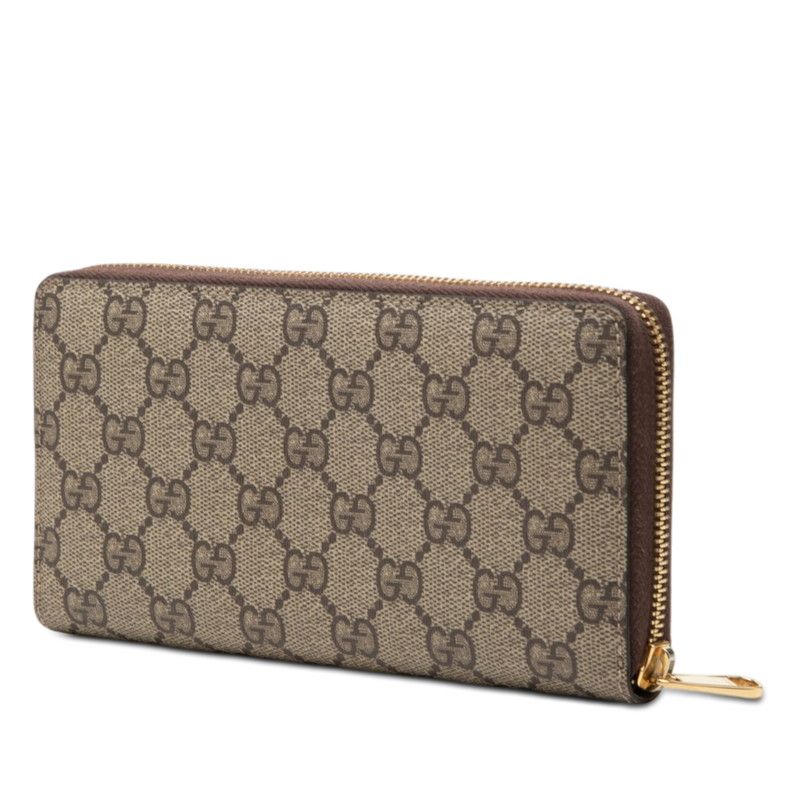 Gucci GG Supreme Bananya Print Zippy Wallet Brown Yellow Leather — view 2
