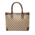 Gucci GG Canvas Tote Bag 002 Beige Brown