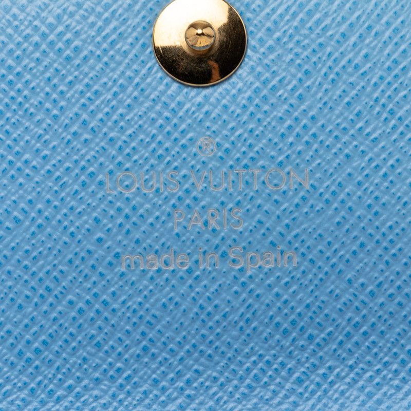 Louis Vuitton Monogram Multicolor Business Card Holder Case White Blue Leather — view 5