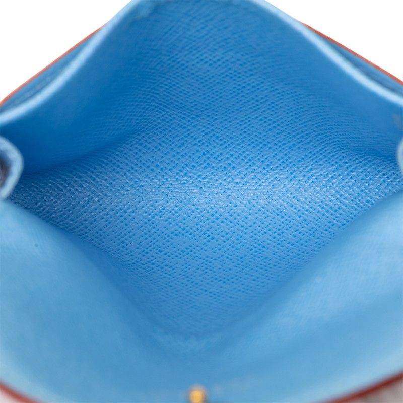 Louis Vuitton Monogram Multicolor Business Card Holder Case White Blue Leather — view 4