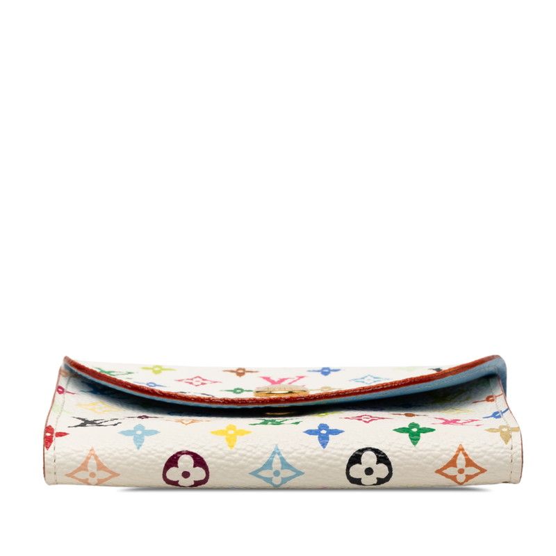 Louis Vuitton Monogram Multicolor Business Card Holder Case White Blue Leather — view 3