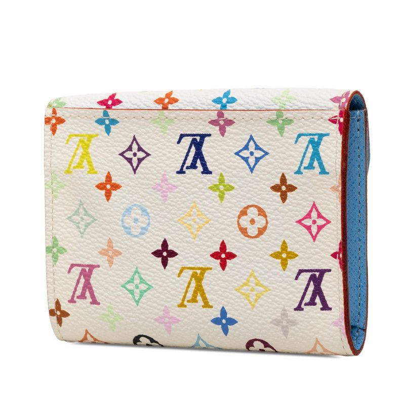 Louis Vuitton Monogram Multicolor Business Card Holder Case White Blue Leather — view 2