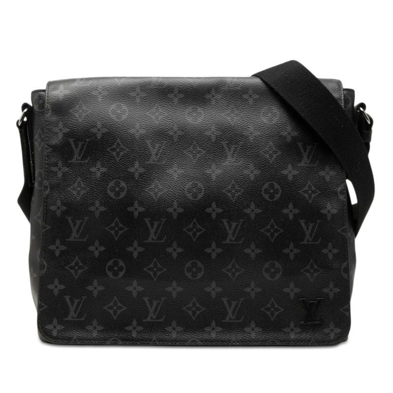 Louis Vuitton Monogram Eclipse District MM NM Crossbody Shoulder Bag Black