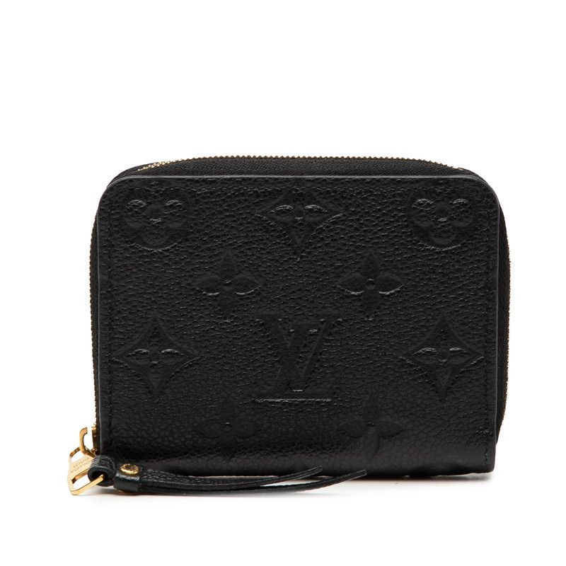 Louis Vuitton Monogram Empreinte Zippy Coin Purse Noir Black Leather