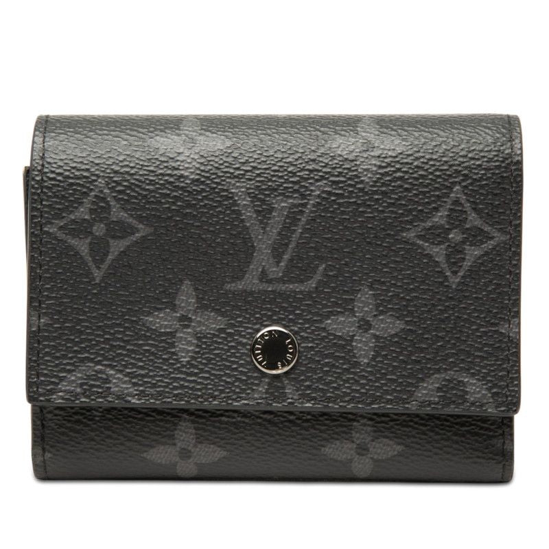 Louis Vuitton Monogram Eclipse Victor Wallet Trifold Black Gray Leather