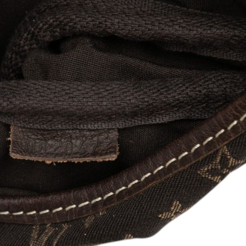 Louis Vuitton Monogram Mini Lin Saumur 30 Crossbody Shoulder Bag Dark Brown — view 6