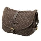 Louis Vuitton Monogram Mini Lin Saumur 30 Crossbody Shoulder Bag Dark Brown — view 2