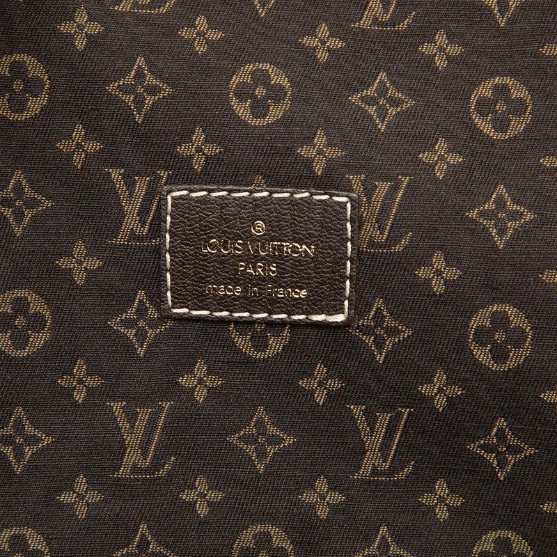 Louis Vuitton Monogram Mini Lin Saumur 30 Crossbody Shoulder Bag Dark Brown — view 5