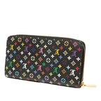 Louis Vuitton Monogram Multicolor Zippy Wallet Zip Around Black Leather — view 3
