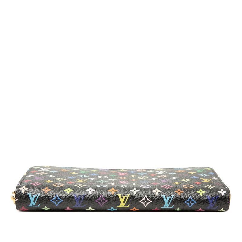 Louis Vuitton Monogram Multicolor Zippy Wallet Zip Around Black Leather — view 2