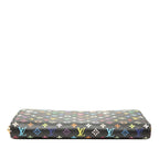 Louis Vuitton Monogram Multicolor Zippy Wallet Zip Around Black Leather — view 2