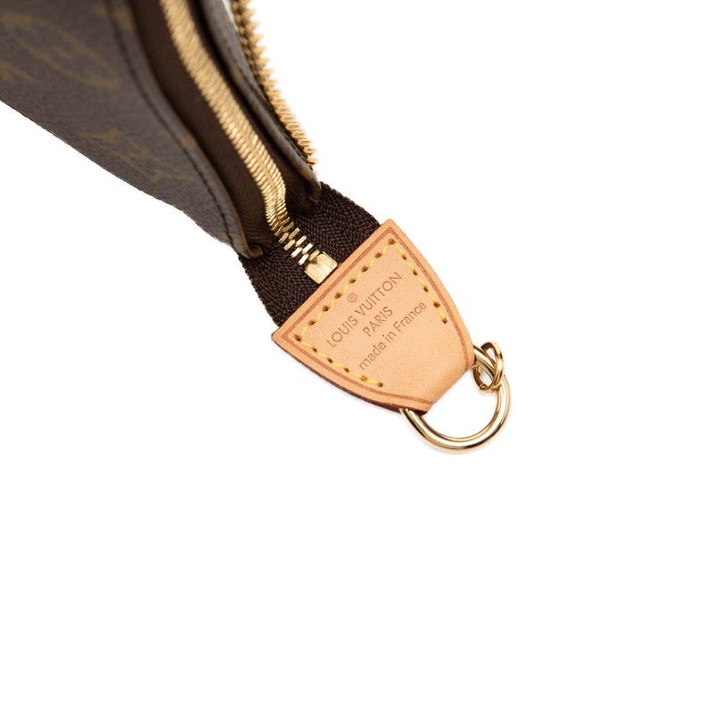 Louis Vuitton Monogram Mini Pochette Soirle Chain Handbag Pouch Brown Leather — view 5