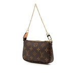 Louis Vuitton Monogram Mini Pochette Soirle Chain Handbag Pouch Brown Leather — view 2