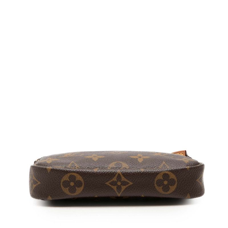 Louis Vuitton Monogram Mini Pochette Soirle Chain Handbag Pouch Brown Leather — view 3