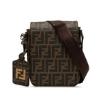 Fendi Zucca Crossbody Shoulder Bag Brown