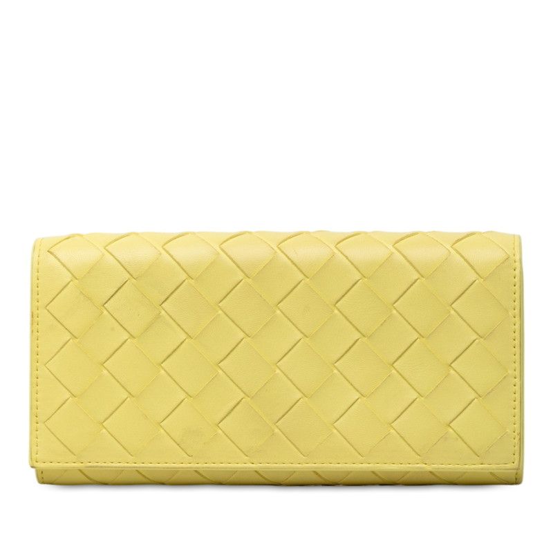 Bottega Veneta Intrecciato Wallet Yellow Leather