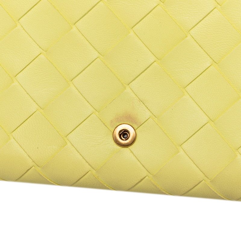 Bottega Veneta Intrecciato Wallet Yellow Leather — view 4