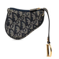 Dior Trotter Saddle Coin Case Mini Pouch Navy Canvas Leather