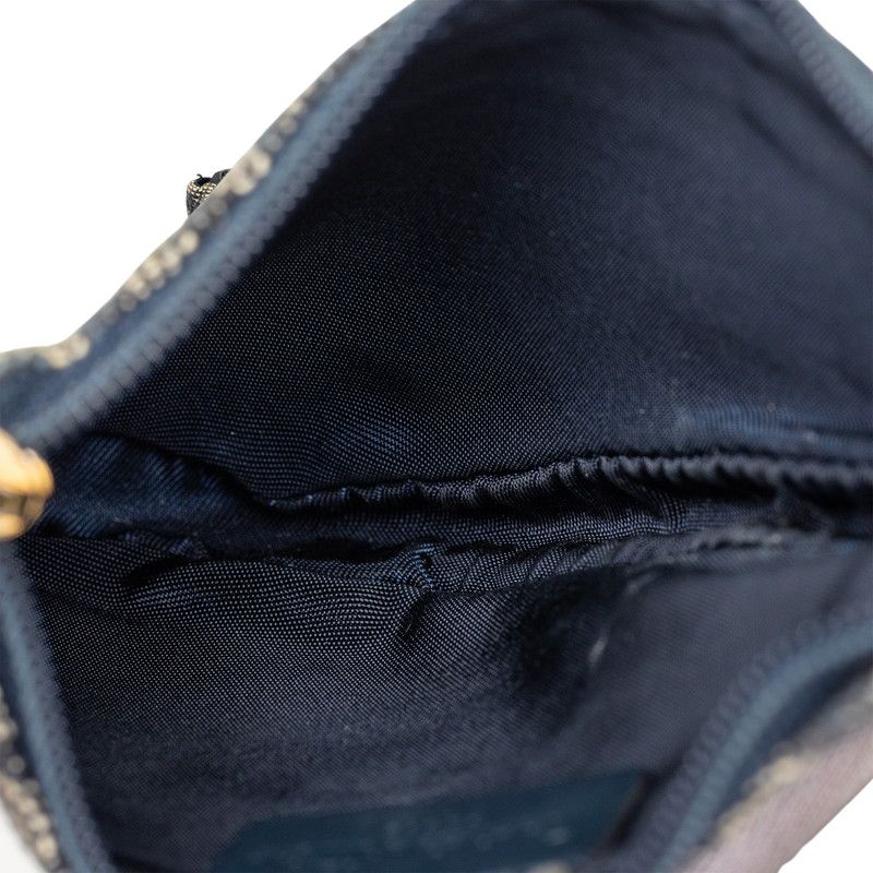 Dior Trotter Saddle Coin Case Mini Pouch Navy Canvas Leather — view 4