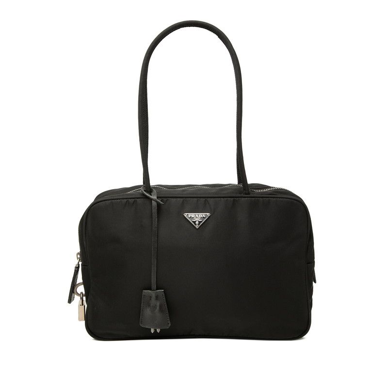 Prada Handbag Black Nylon Leather