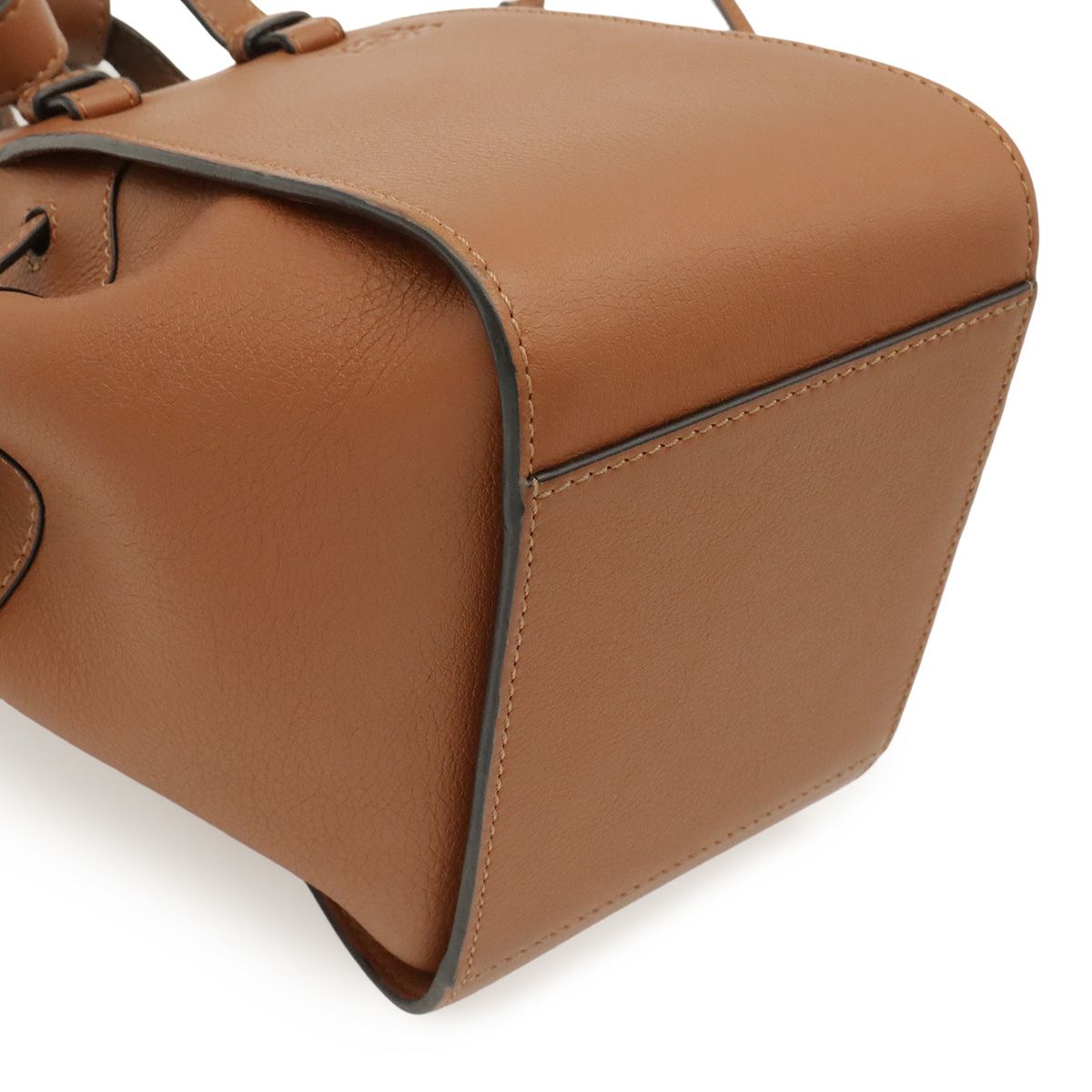 Loewe Hammock Drawstring Mini 2-Way Shoulder Bag Crossbody Leather Tan Brown — view 3