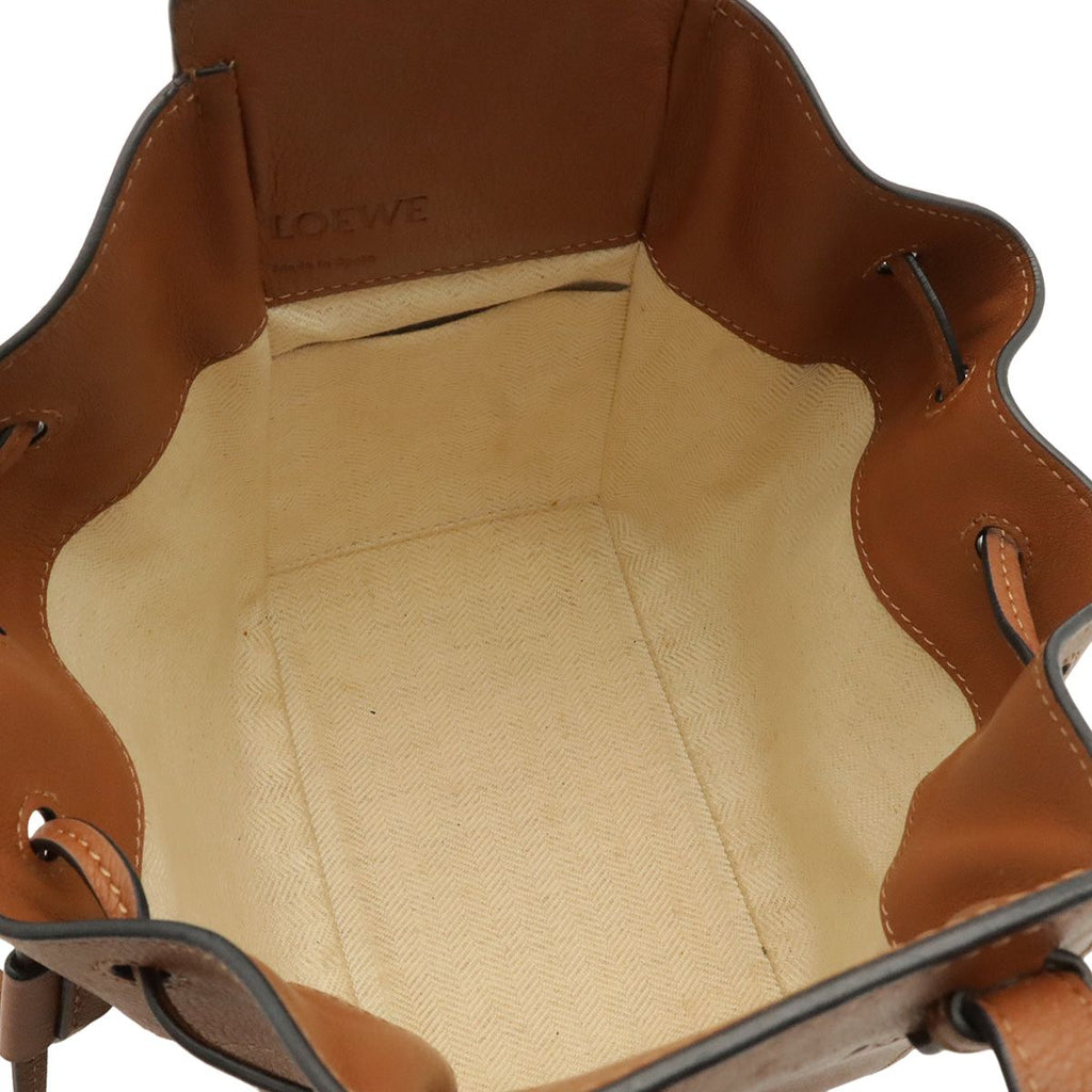 Loewe Hammock Drawstring Mini 2-Way Shoulder Bag Crossbody Leather Tan Brown — view 6