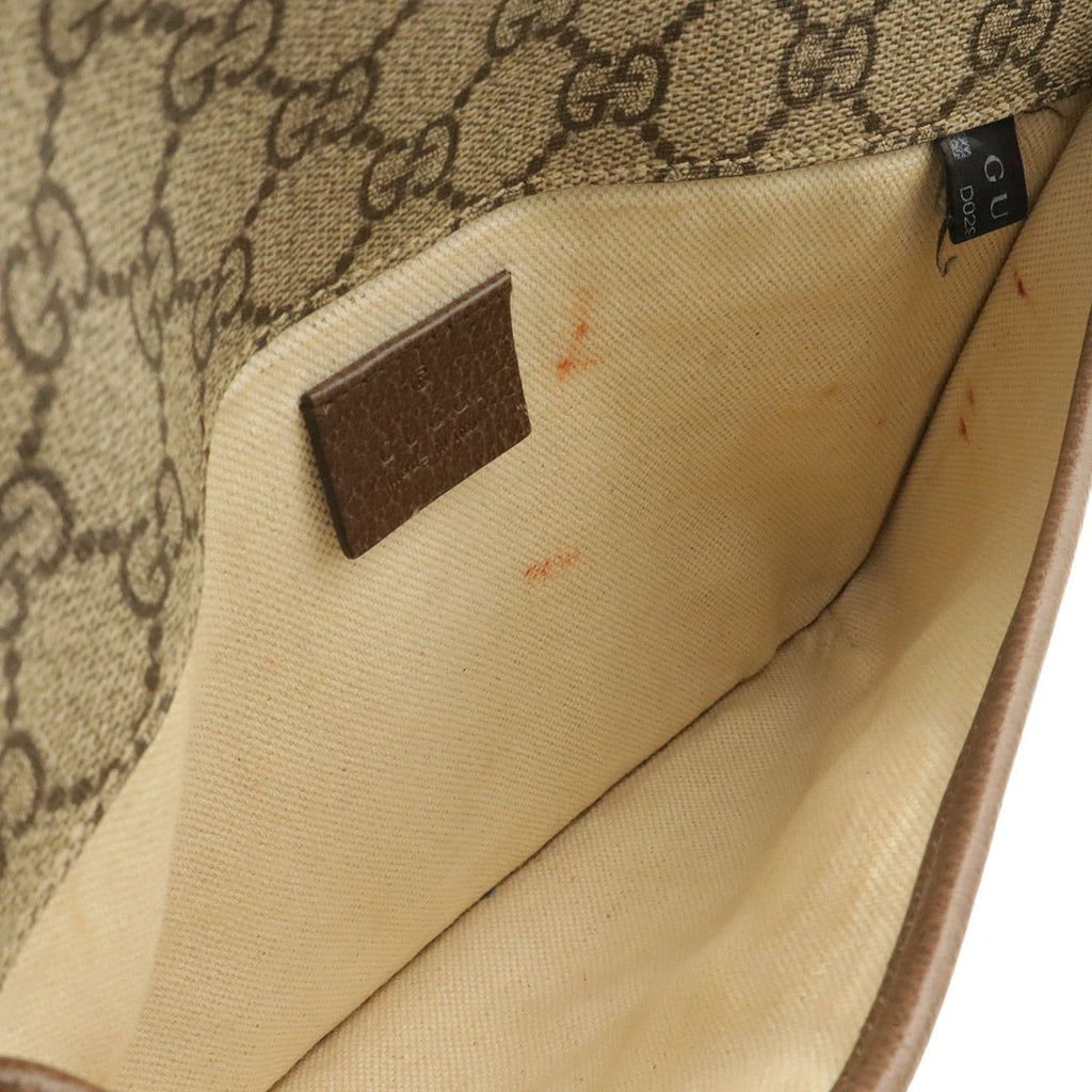 Gucci GG Supreme Metal Cat Head Sherry Line Belt Bag Leather Khaki Beige Mocha — view 6