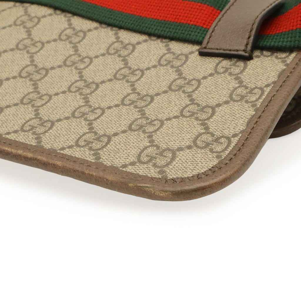 Gucci GG Supreme Metal Cat Head Sherry Line Belt Bag Leather Khaki Beige Mocha — view 3