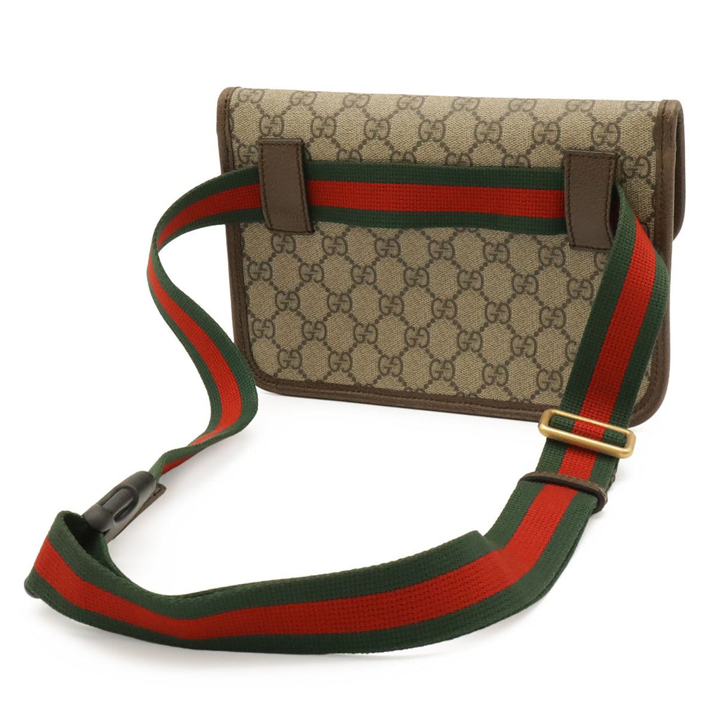 Gucci GG Supreme Metal Cat Head Sherry Line Belt Bag Leather Khaki Beige Mocha — view 2