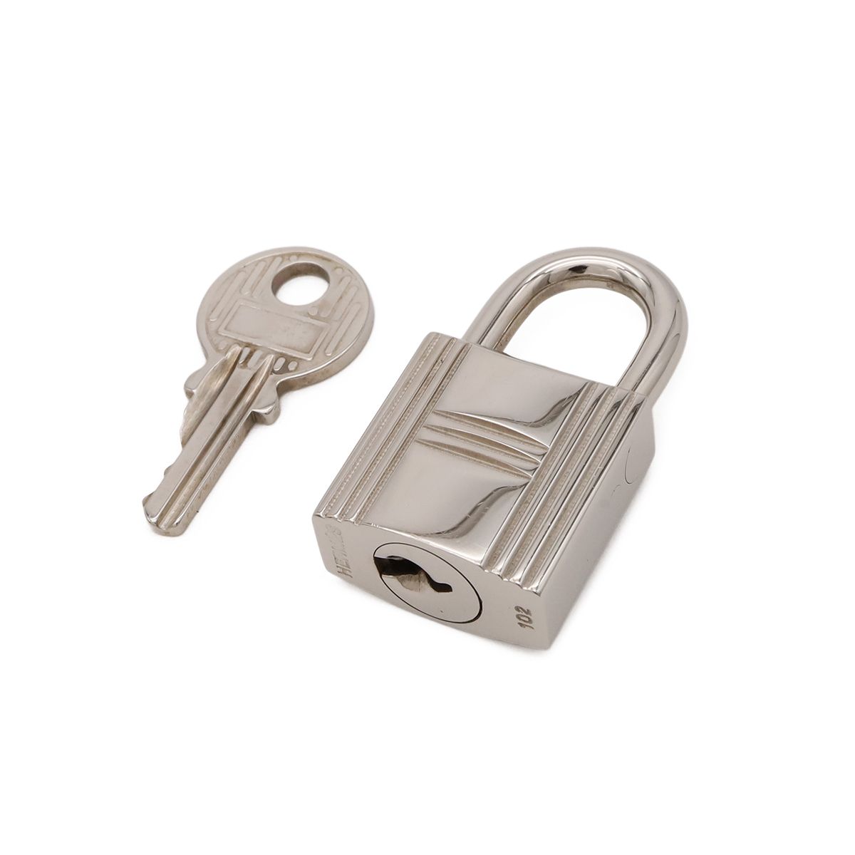 Hermes Cadena Padlock Key with Key Metal Silver