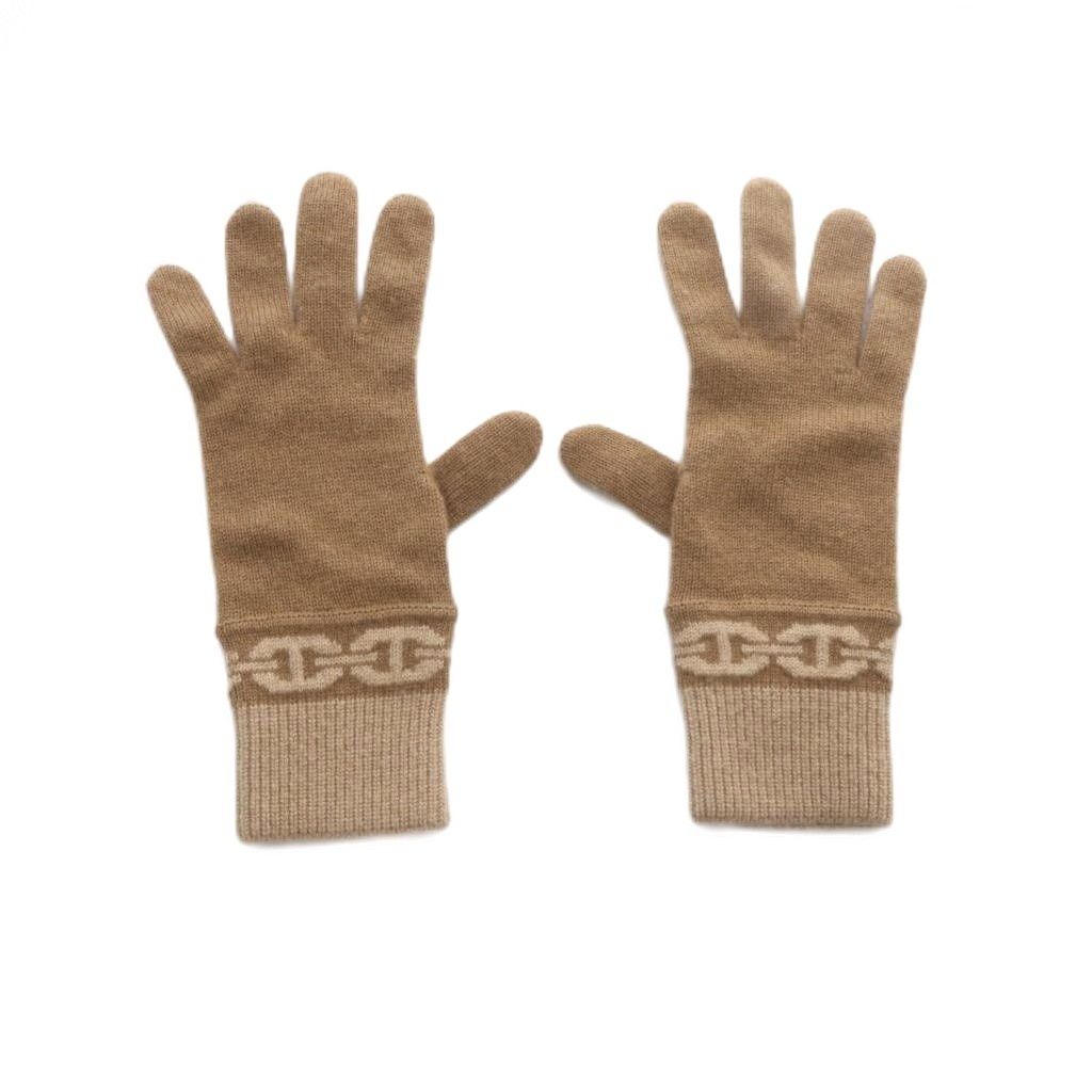 Hermes Heaven Chaine D'Ancre Gloves Camel Cashmere