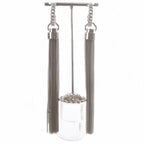 Saint Laurent Paris Tassel Earrings Chain Silver