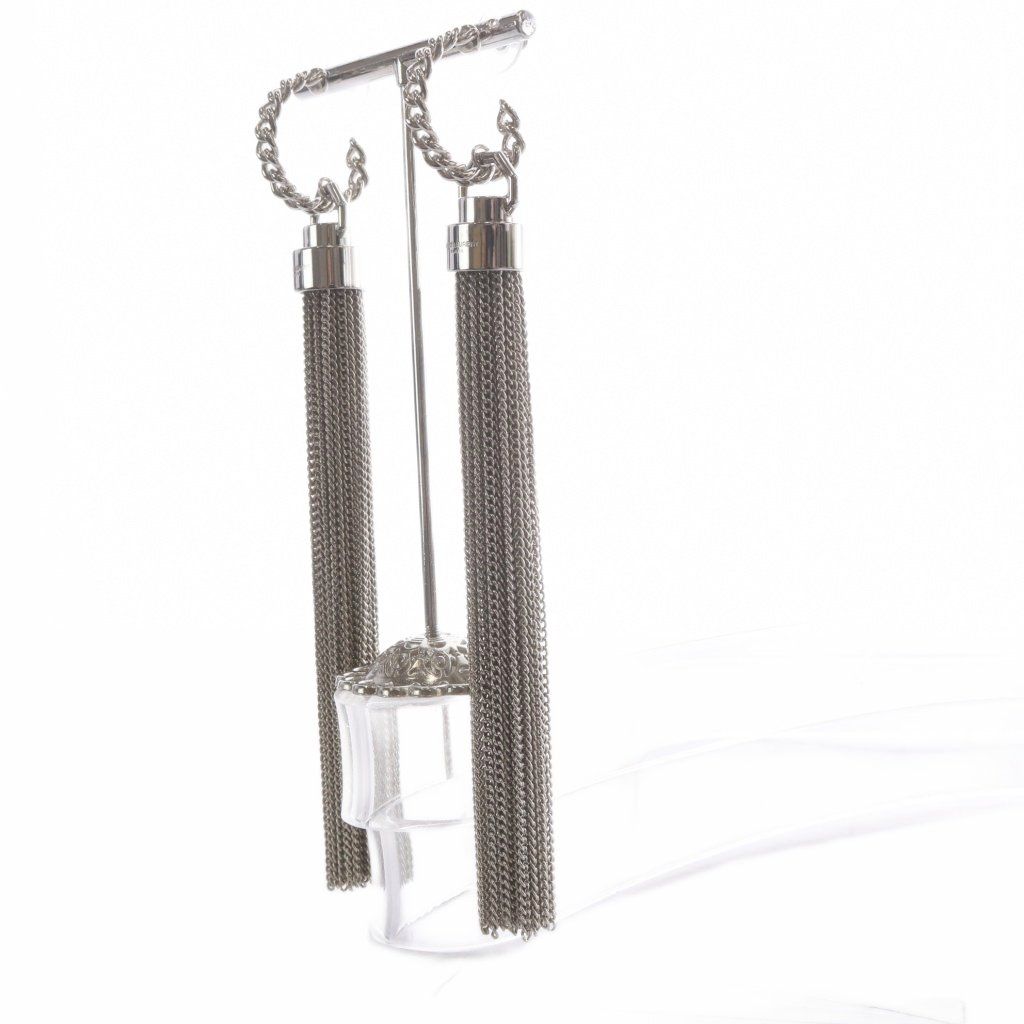 Saint Laurent Paris Tassel Earrings Chain Silver — view 2