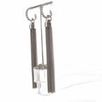 Saint Laurent Paris Tassel Earrings Chain Silver — view 2