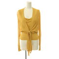 Hermes Knit Ensemble Cardigan Top 36 Mustard