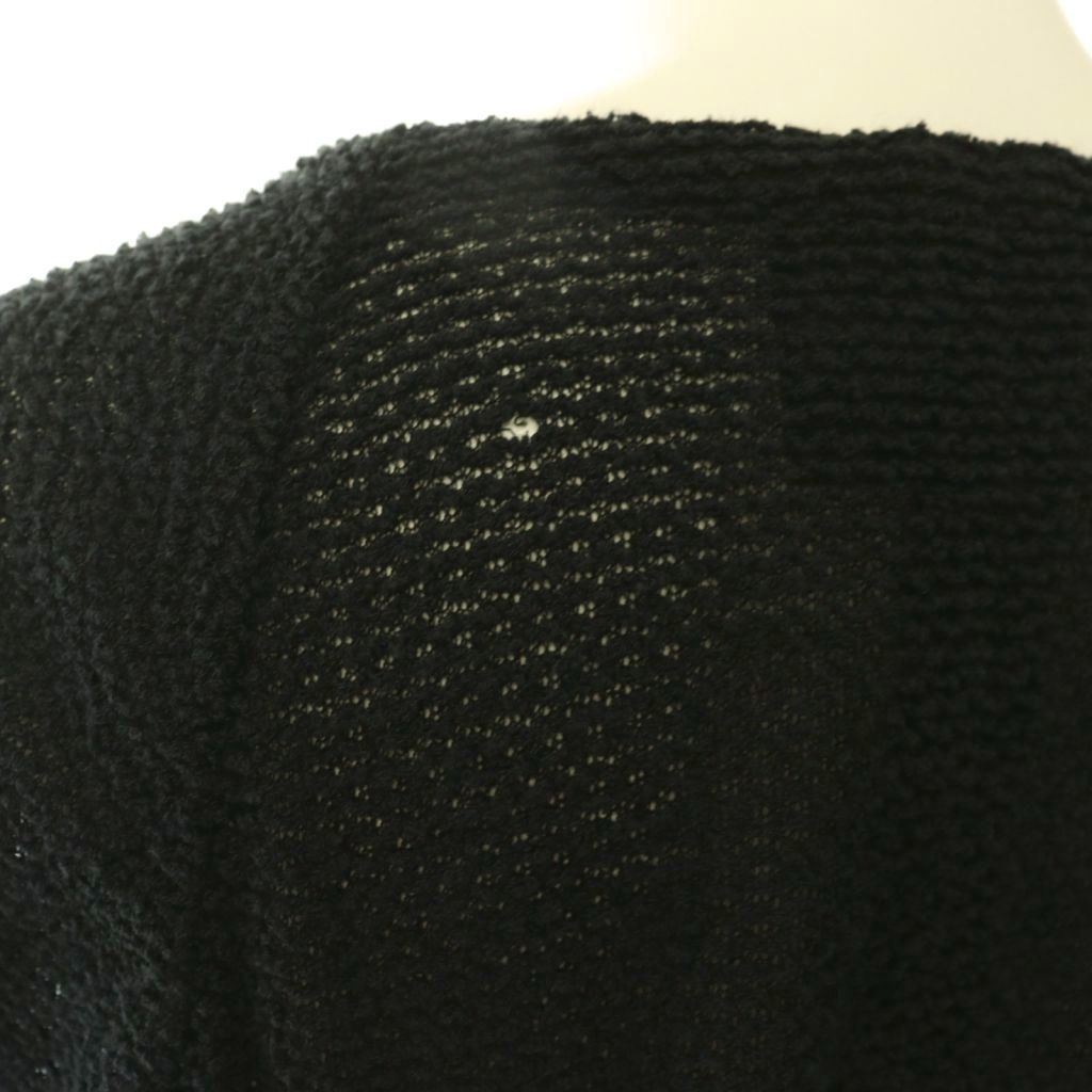 Chanel 18c Hose Button Tweed Cardigan 3/4 Sleeve 38 Black — view 7