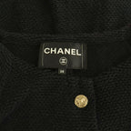 Chanel 18c Hose Button Tweed Cardigan 3/4 Sleeve 38 Black — view 6