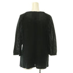 Chanel 18c Hose Button Tweed Cardigan 3/4 Sleeve 38 Black — view 2