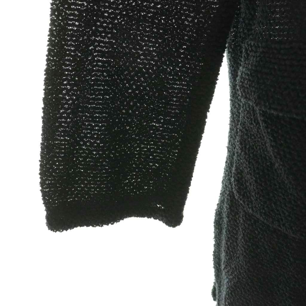 Chanel 18c Hose Button Tweed Cardigan 3/4 Sleeve 38 Black — view 5