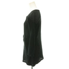 Chanel 18c Hose Button Tweed Cardigan 3/4 Sleeve 38 Black — view 3