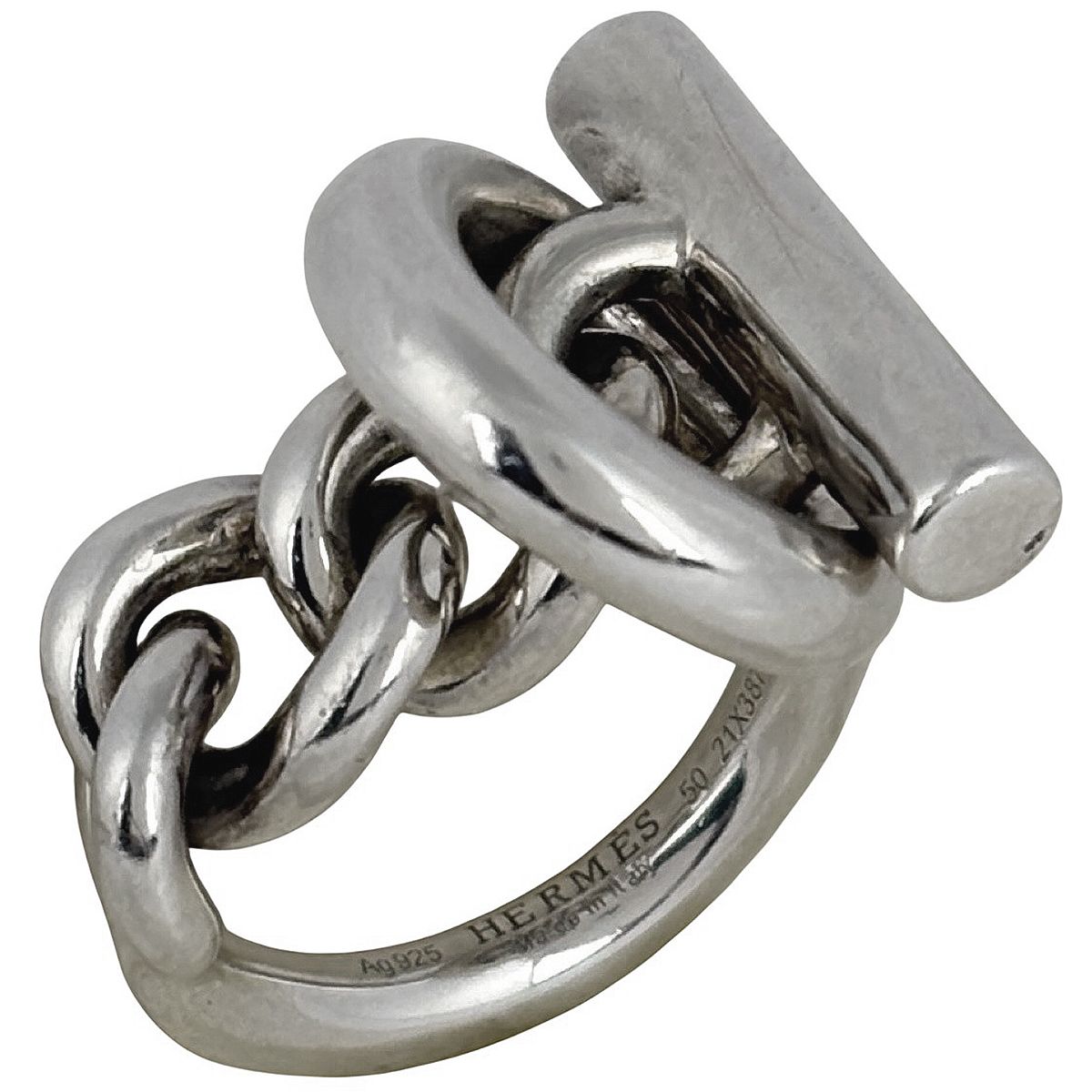 Hermes Croisette Ring MM 925 Sterling Silver