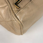 Chanel Backpack Quilted CC Logo Leather Beige — view 4