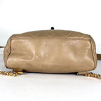 Chanel Backpack Quilted CC Logo Leather Beige — view 3